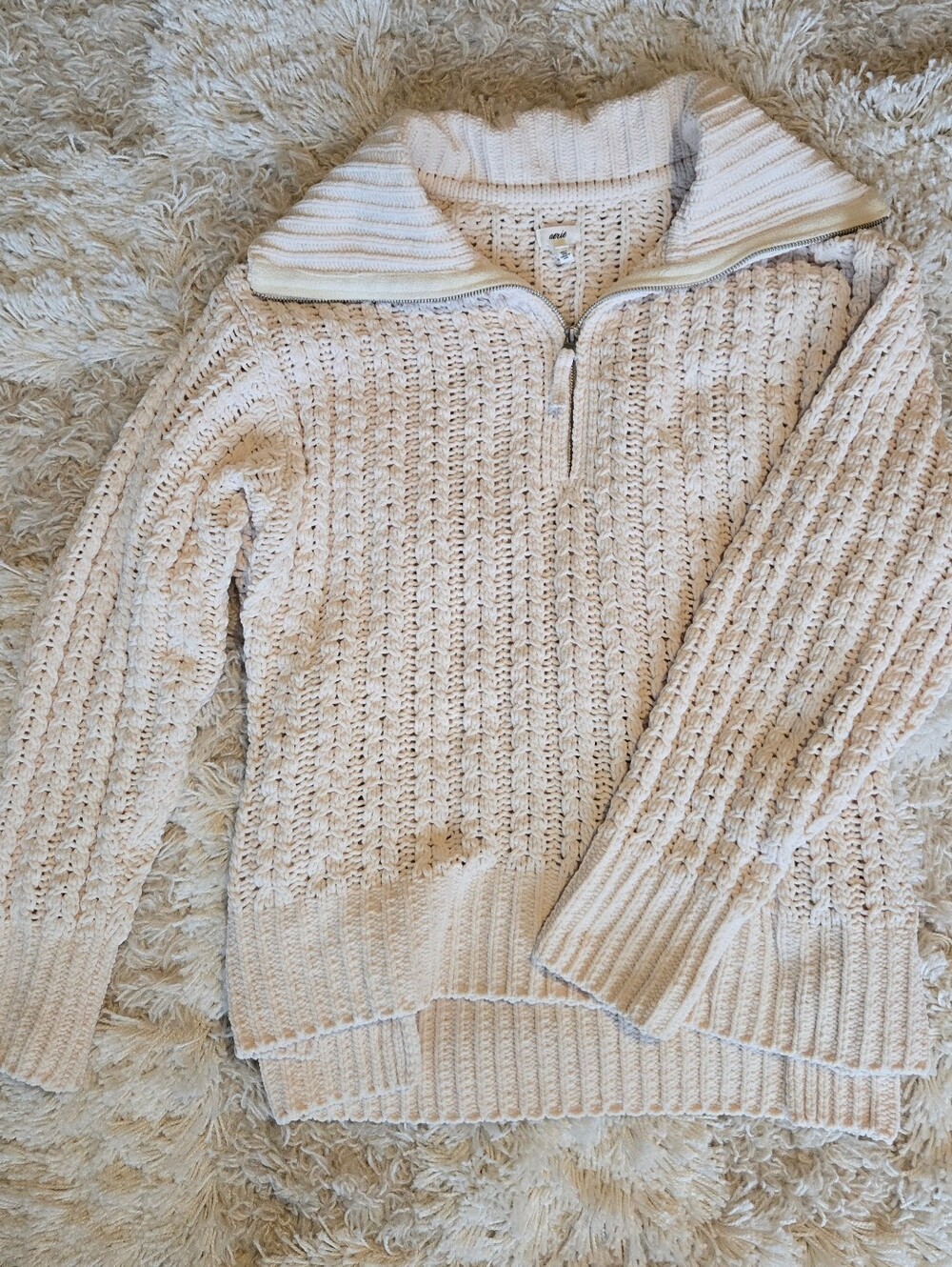 Aerie Cable Car Quarter Zip Sweater - Picture 3 of 5